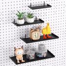Prateleiras Pegboard Lineshading 4 peças com suportes de prateleira de metal Prateleiras Pegboard Lineshading 4 peças com suportes de prateleira de metal