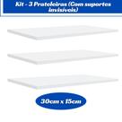 Prateleiras retas brancas- 3 unidades (30x15) - Com Suporte Invisivel Prateleiras retas brancas- 3 unidades (30x15) - Com Suporte Invisivel