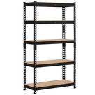 Prateleiras utilitárias Topeakmart de armazenamento de metal de 5 camadas pretas 70x30x152cm