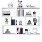 Pratileira decorativa sala quarto cozinha mdf 70x70cm armario nicho branco estante cubo multifunciona