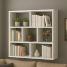 Pratileira organizador cubo 70x70cm versatil decorativa branco perfeito quarto sala escritorio livros fotos quadros