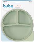 Pratinho Em Silicone com Divisórias E Ventosa Verde Buba