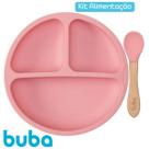Pratinho Silicone com Ventosa e Colher Silicone Alimentação do Bebê