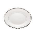 Prato 20cm De Cristal De Chumbo Com Borda Prateada Enfeitada Pearl Sousplat Para Sobremesa Almoço Jantar Presente Botar Mesa Prato 20cm De Cristal De Chumbo Com Borda Prateada Enfeitada Pearl Sousplat Para Sobremesa Almoço Jantar Presente Botar Mesa