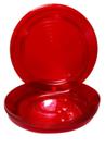 Prato acrilico 15cm vermelho translucido c/10un.