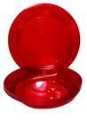 Prato acrilico 22cm vermelho translucido c/10un.