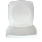 Prato Acrílico Quadrado Resistente 22cm Branco - 10 unid