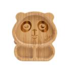 Prato Alimentação Refeição Introdução Infantil Bambu com Ventosa de Silicone e Divisória Panda Pet Piá