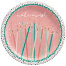 Prato Amscan Happy Cake Day de 7 polegadas de diâmetro rosa (pacote com 8) Prato Amscan Happy Cake Day de 7 polegadas de diâmetro rosa (pacote com 8)