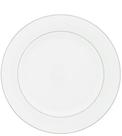Prato Avulso 19cm Para Sobremesa De Porcelana Com Borda Prateada Mônaco Branco