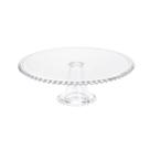 Prato Bolo de Cristal com Pe Clear Bolinha Incolor 31 x 11cm - Unid. Prato Bolo de Cristal com Pe Clear Bolinha Incolor 31 x 11cm - Unid.
