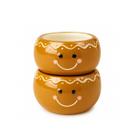 Prato Bowl Tambor Ginger Marrom 7cm Kit C/2 MP1654