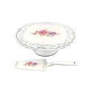 Prato Com Pé Em Porcelana Mon Chéri Com 2 Peças 26x9,3cm L'Hermitage