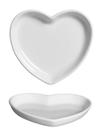 Prato Coração Em Cerâmica Raso 2cm x 12cm x 12.5cm Branco Prato Coração Em Cerâmica Raso 2cm x 12cm x 12.5cm Branco