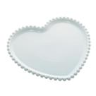 Prato De Cerâmica Formato Coração Com Borda Pearl Para Servir Café Lanches Sobremesa Refeições Jantar Romântico Presente Prato De Cerâmica Formato Coração Com Borda Pearl Para Servir Café Lanches Sobremesa Refeições Jantar Romântico Presente