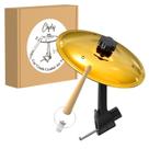 Prato de choque mini para carro Chfory com baqueta dourado Prato de choque mini para carro Chfory com baqueta dourado