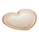 Prato De Coração Pearl Âmbar De Cristal De Chumbo Para Servir Almoço Jantar Mesa Presente Namorados Pais Mães