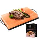 Prato de cozinha UMAID Himalayan Salt Block 30x20x4cm com bandeja Prato de cozinha UMAID Himalayan Salt Block 30x20x4cm com bandeja