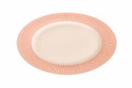 Prato De Jantar Branco/Rosa - 27cm - Tokdacasa