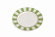 Prato De Jantar Branco/Verde - 27cm - 1 UN - Tokdacasa