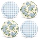 Prato de jantar descartável Whaline Hydrangea Plaid Paper 23cm Prato de jantar descartável Whaline Hydrangea Plaid Paper 23cm