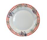 Prato de jantar natalino xadrez com pinhas 27cm
