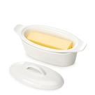 Prato de manteiga Better Butter Porcelain White com tampa, 3 unidades