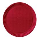Prato de Papelão Laminado Vermelho P7 - 35cm
