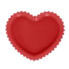Prato De Porcelana Coração Beads Vermelho Bon Gourmet 17cm x 15cm x 2cm