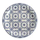 Prato de Porcelana Raso Decorado Náutico Biona Oxford - 26 Cm
