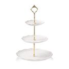 Prato de servir casamento em cerâmica Cake Stand Sweejar de 3 camadas