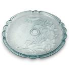 Prato de Servir Salada Pudim Doces Boleira Vidro Floral 32cm
