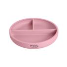 Prato de Silicone com Ventosa e Divisória - Rosa - Freso Baby