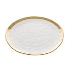 Prato de sobremesa 21 cm de porcelana branco e dourado Dubai- 18065