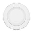 Prato De Sobremesa 22cm Porcelana Luxo Borda Prata Diamond Oxford