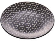 Prato De Sobremesa Cerâmica Colmeia Preto Lyor 20 Cm