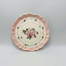 Prato de Sobremesa Classic Peony Estampa Borda Scalla Cerâmica 20cm