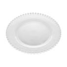 Prato de Sobremesa Cristal Coração Vidro Transparente 20cm