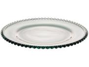 Prato de Sobremesa de Cristal Bolinha Verde 20cm