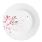 Prato de Sobremesa de Porcelana Branco Flowers Bord Em Casa Tem 20cm