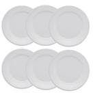 Prato de Sobremesa Plus Branco de Cerâmica 18cm 6 Unidades - Biona 141994