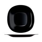Prato De Sobremesa Preto Quadrado Square 20cm Vidro Opalino Em Casa Tem