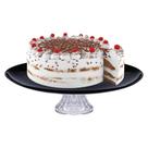 Prato de Vidro Opaline Black com Pé G Para Bolos e Sobremesas - Ruvolo