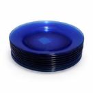 Prato de Vidro Original Azul 22,6cm Kit 4, 6 ou 12 Unidades Prato Fundo Moderno Resistente