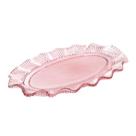 Prato De Vidro Oval Linx Rosa 25,4x16,6 cm Prato De Vidro Oval Linx Rosa 25,4x16,6 cm