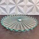 Prato de vidro para bolo transparente petala boleira decorado para cozinha porta bolos vitazza doce redondo sem tampa