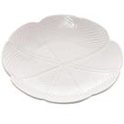 Prato Decorativo de Ceramica 20 X 20 X 3CM Banana Leaf Branco LYOR 4520