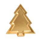 Prato Decorativo de Madeira - Pinheiro - Ouro - 30cm - 1 unidade - Cromus - Rizzo