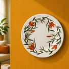 Prato Decorativo Raso Parede Casa Sala Cozinha Suporte 25cm Prato Sobremesa Parede Donna Lírios