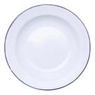 Prato Esmaltado Branco 22cm Fundo Cozinha Rustico
